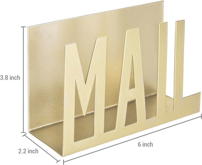MyGift Modern Black Mail Holder Organizer with Cutout MAIL Lettering Design