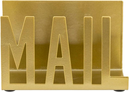 MyGift Modern Black Mail Holder Organizer with Cutout MAIL Lettering Design