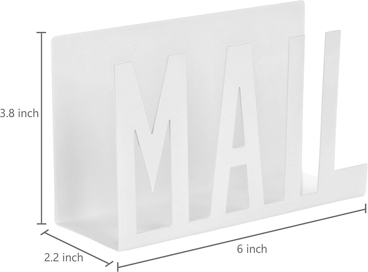 MyGift Modern Black Mail Holder Organizer with Cutout MAIL Lettering Design