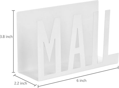 MyGift Modern Black Mail Holder Organizer with Cutout MAIL Lettering Design