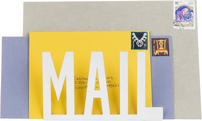 MyGift Modern Black Mail Holder Organizer with Cutout MAIL Lettering Design