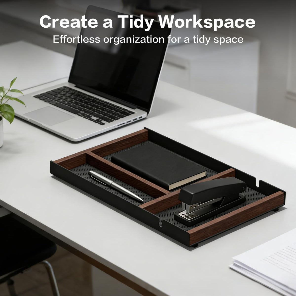 Valet Tray For Men With Magnetic Wooden Strip*2,Can Freely Adjustable Space