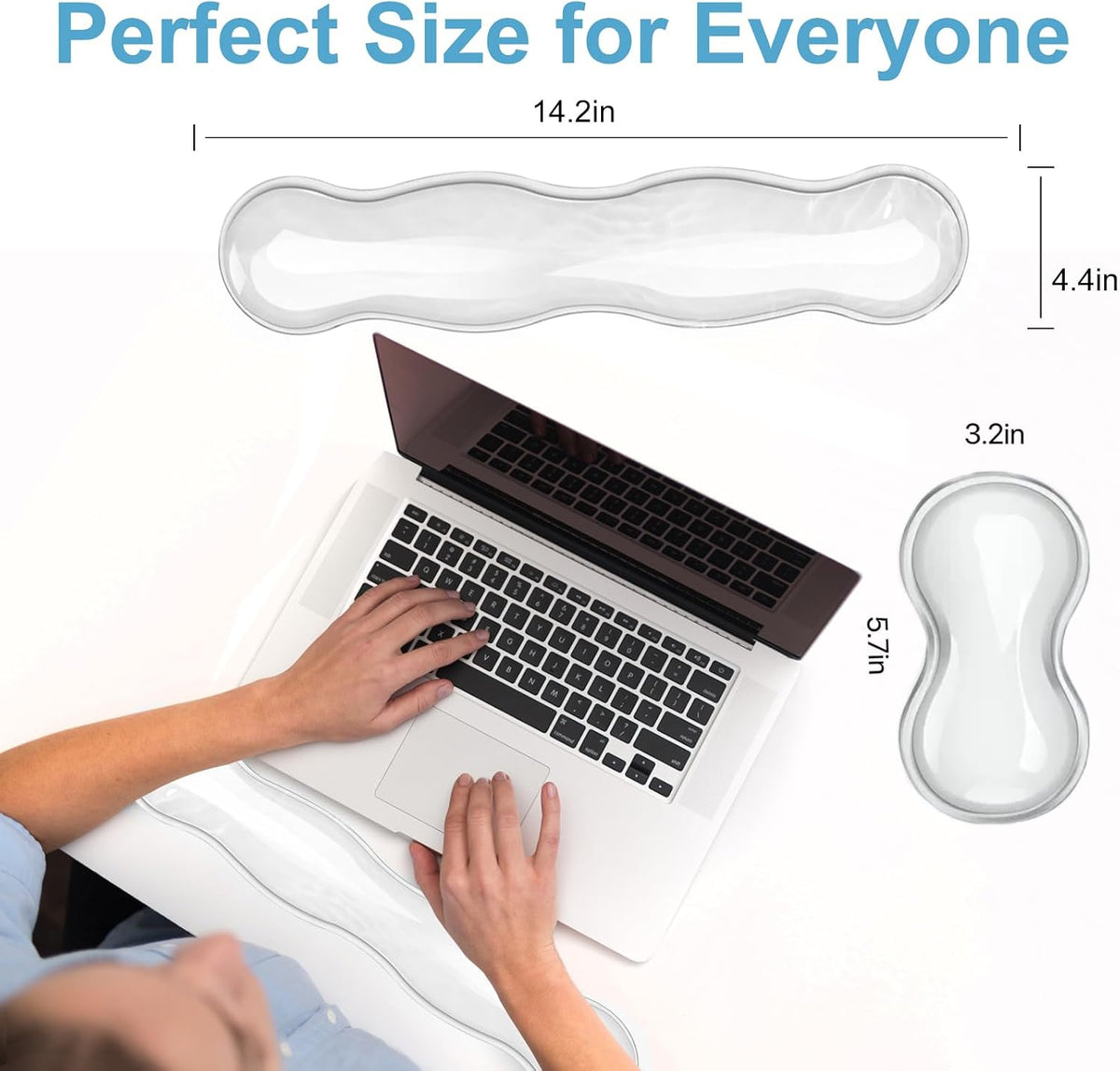 Gel Keyboard Wrist Rest Set - Ergonomic Computer Desk Pad for Typing Pain Relief, Cute Silicone Cushion for Support Hand & Arm, Comfortable Wrist Rest for Gaming Laptop Office & Home Accessories