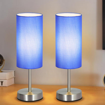 Small Table Lamp, Bedside Table Lamp for Bedroom, Lamp for Nightstand with Linen Fabric Shade, Minimalist Modern Desk Lamp for Living Room Office Dorm Kids Room