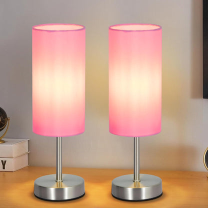 Small Table Lamp, Bedside Table Lamp for Bedroom, Lamp for Nightstand with Linen Fabric Shade, Minimalist Modern Desk Lamp for Living Room Office Dorm Kids Room