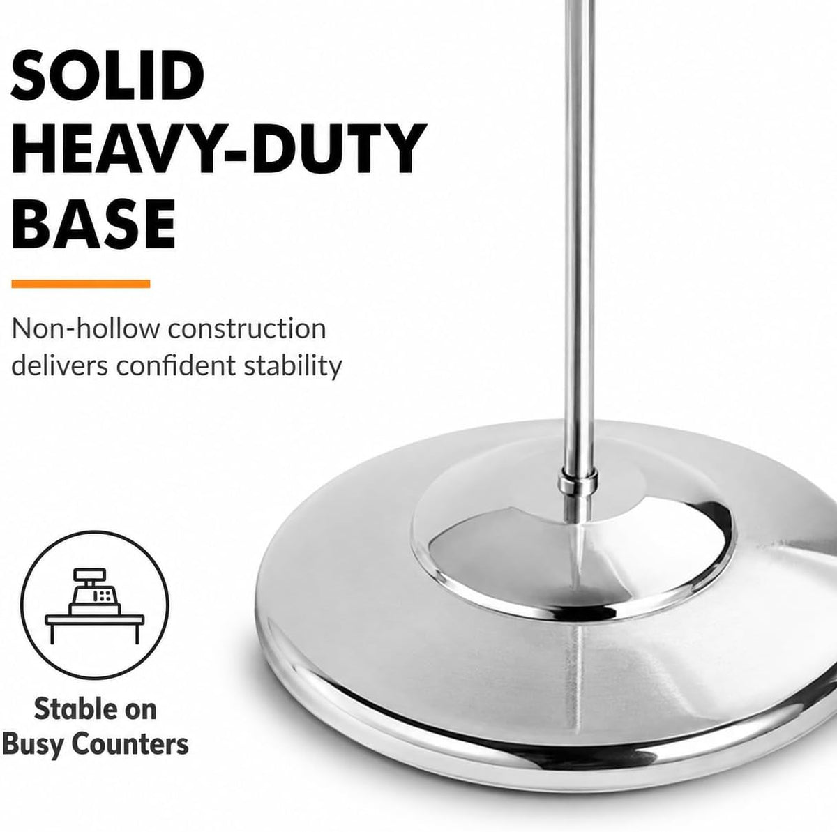Receipt Holder, Receipt Spike for Restaurants, Stainless Steel Check Spindle Bill Fork with Solid Heavy-Duty Non-Slip Base, Receipt Memo Note Holder for Cafes, Food Trucks, Offices