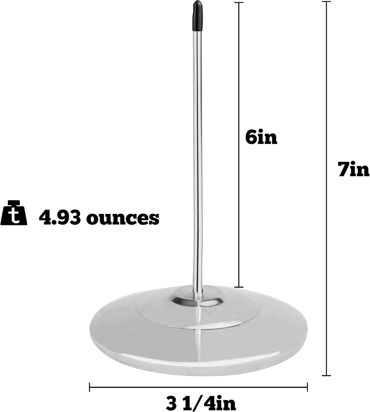 Receipt Holder, Receipt Spike for Restaurants, Stainless Steel Check Spindle Bill Fork with Solid Heavy-Duty Non-Slip Base, Receipt Memo Note Holder for Cafes, Food Trucks, Offices