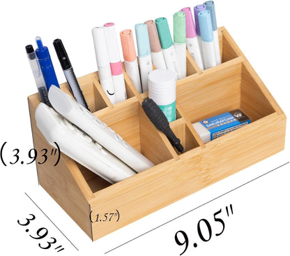 2 Pack Bamboo Small Desk Drawer Organizer