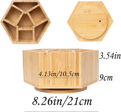 2 Pack Bamboo Small Desk Drawer Organizer