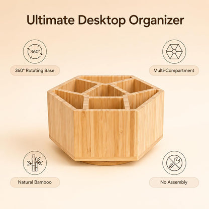 2 Pack Bamboo Small Desk Drawer Organizer