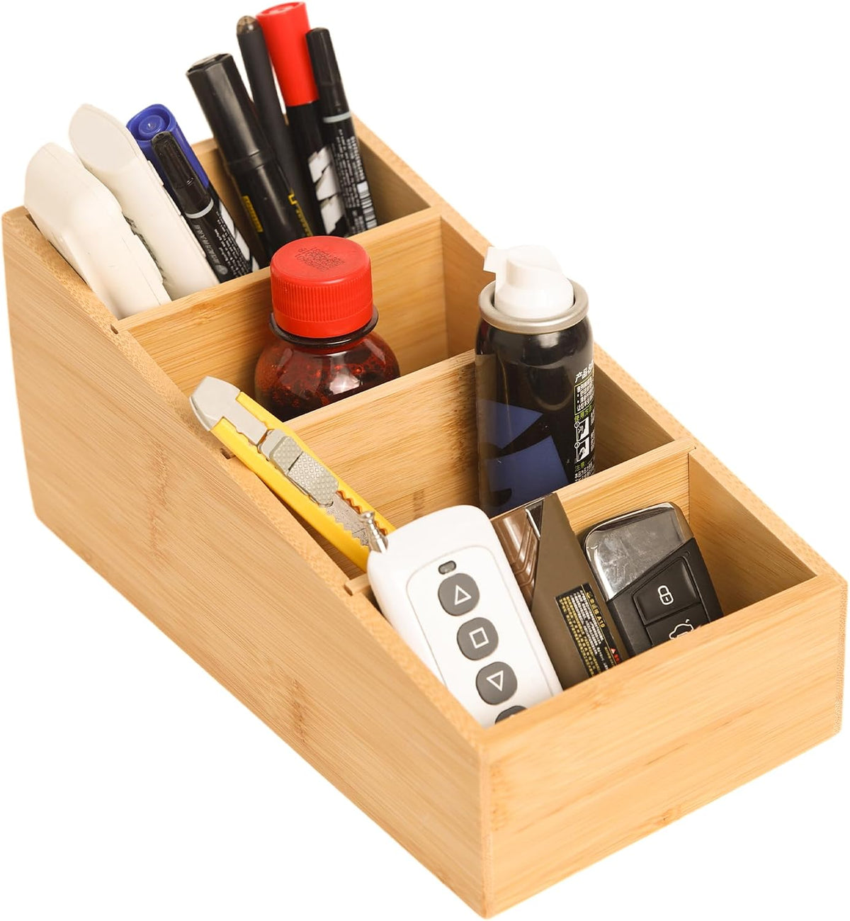 2 Pack Bamboo Small Desk Drawer Organizer