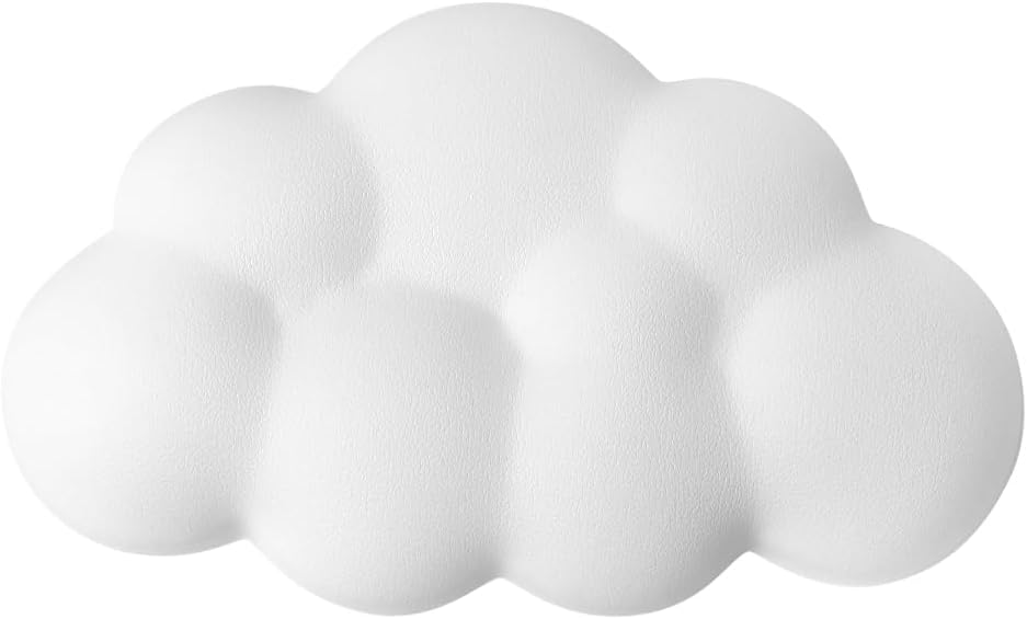 Cloud Wrist Rest Cushion for Mouse Ergonomic Soft PU Leather Memory Foam Wrist Pain Relief Mouse Wrist Support Pad with Anti-Skid Base for Office School Home Laptop & Computer Mouse (White)