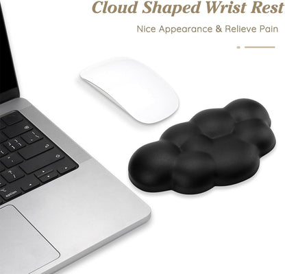 Cloud Wrist Rest Cushion for Mouse Ergonomic Soft PU Leather Memory Foam Wrist Pain Relief Mouse Wrist Support Pad with Anti-Skid Base for Office School Home Laptop & Computer Mouse (White)