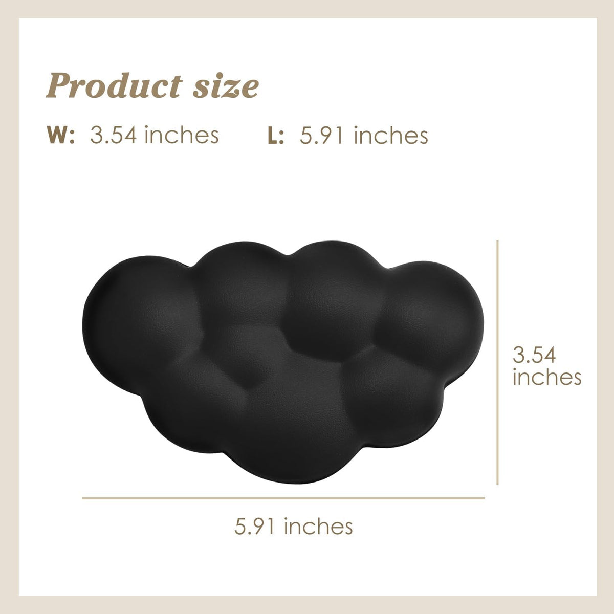 Cloud Wrist Rest Cushion for Mouse Ergonomic Soft PU Leather Memory Foam Wrist Pain Relief Mouse Wrist Support Pad with Anti-Skid Base for Office School Home Laptop & Computer Mouse (White)