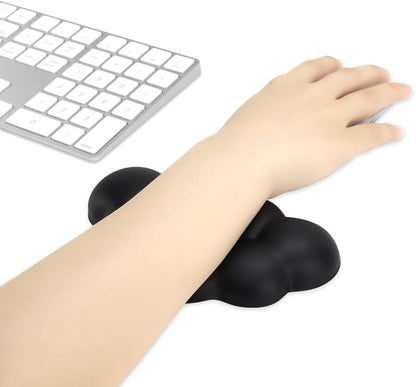 Cloud Wrist Rest Cushion for Mouse Ergonomic Soft PU Leather Memory Foam Wrist Pain Relief Mouse Wrist Support Pad with Anti-Skid Base for Office School Home Laptop & Computer Mouse (White)