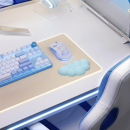 Cloud Wrist Rest Cushion for Mouse Ergonomic Soft PU Leather Memory Foam Wrist Pain Relief Mouse Wrist Support Pad with Anti-Skid Base for Office School Home Laptop & Computer Mouse (White)