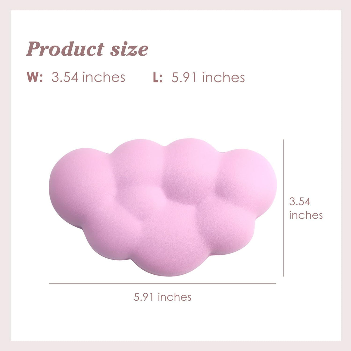 Cloud Wrist Rest Cushion for Mouse Ergonomic Soft PU Leather Memory Foam Wrist Pain Relief Mouse Wrist Support Pad with Anti-Skid Base for Office School Home Laptop & Computer Mouse (White)