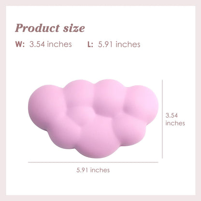 Cloud Wrist Rest Cushion for Mouse Ergonomic Soft PU Leather Memory Foam Wrist Pain Relief Mouse Wrist Support Pad with Anti-Skid Base for Office School Home Laptop & Computer Mouse (White)