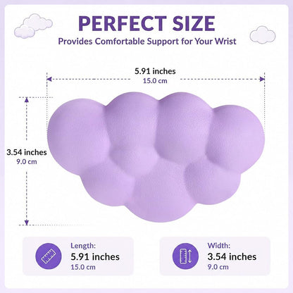 Cloud Wrist Rest Cushion for Mouse Ergonomic Soft PU Leather Memory Foam Wrist Pain Relief Mouse Wrist Support Pad with Anti-Skid Base for Office School Home Laptop & Computer Mouse (White)