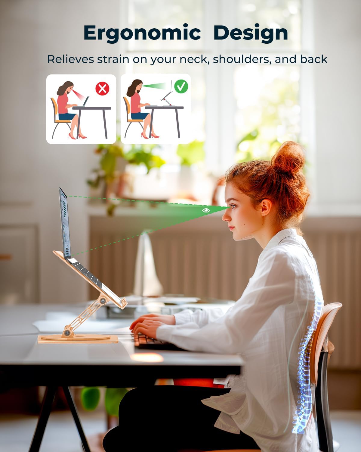360° Rotating Laptop Stand for Desk | Adjustable, Foldable, Portable Aluminum Ergonomic Riser | Compatible with MacBook, Dell, HP & All Laptops 10-16 inch | Purple