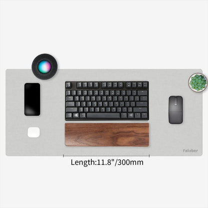 Wooden Wrist Rest, 12-inch Length and 20mm Thickness for Compact Keyboard, Walnut Wood Palm Rest, Ergonomic Design for Mechanical Gaming Keyboard, Stain Resistant (Small, Walnut Wood)