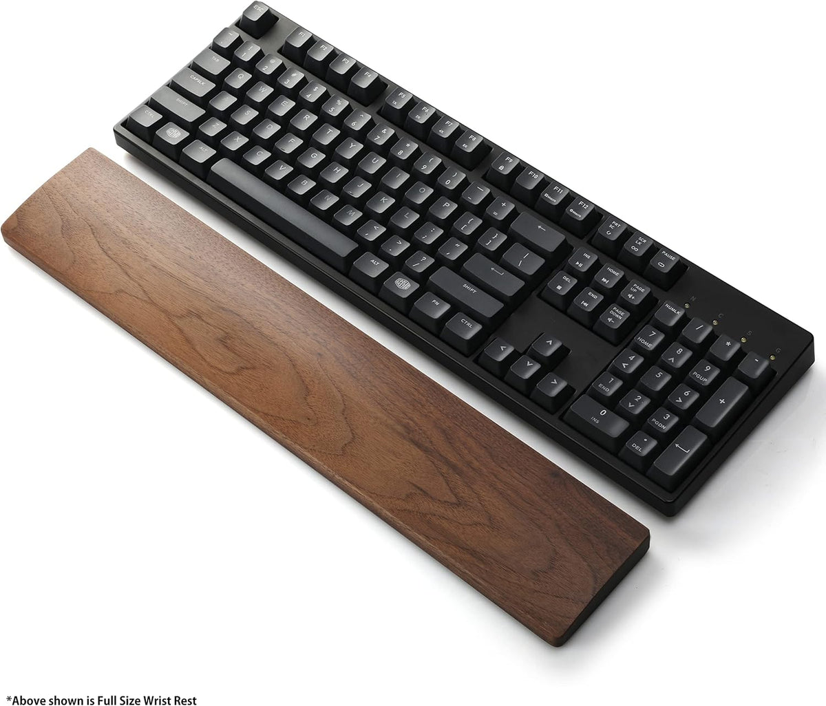 Wooden Wrist Rest, 12-inch Length and 20mm Thickness for Compact Keyboard, Walnut Wood Palm Rest, Ergonomic Design for Mechanical Gaming Keyboard, Stain Resistant (Small, Walnut Wood)