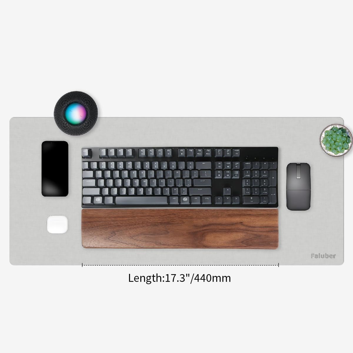 Wooden Wrist Rest, 12-inch Length and 20mm Thickness for Compact Keyboard, Walnut Wood Palm Rest, Ergonomic Design for Mechanical Gaming Keyboard, Stain Resistant (Small, Walnut Wood)