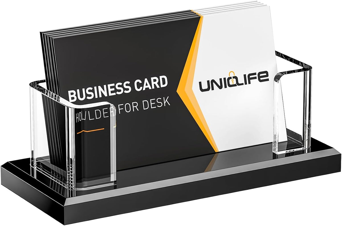 Acrylic Business Card Holder for Desk 1 Slot, 60 Card Capacity