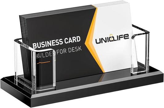 Acrylic Business Card Holder for Desk 1 Slot, 60 Card Capacity