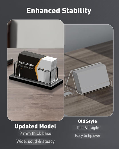 Acrylic Business Card Holder for Desk 1 Slot, 60 Card Capacity