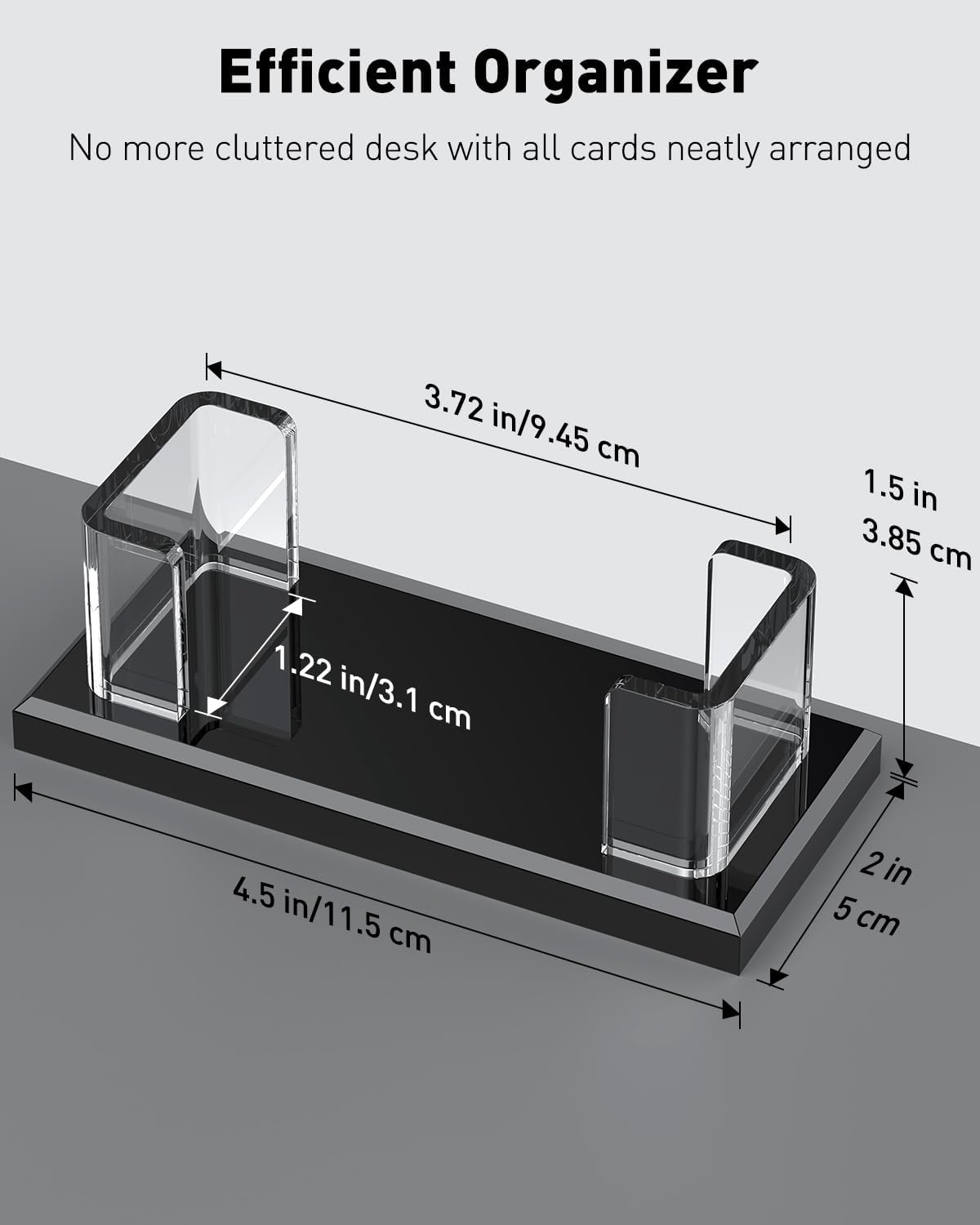 Acrylic Business Card Holder for Desk 1 Slot, 60 Card Capacity