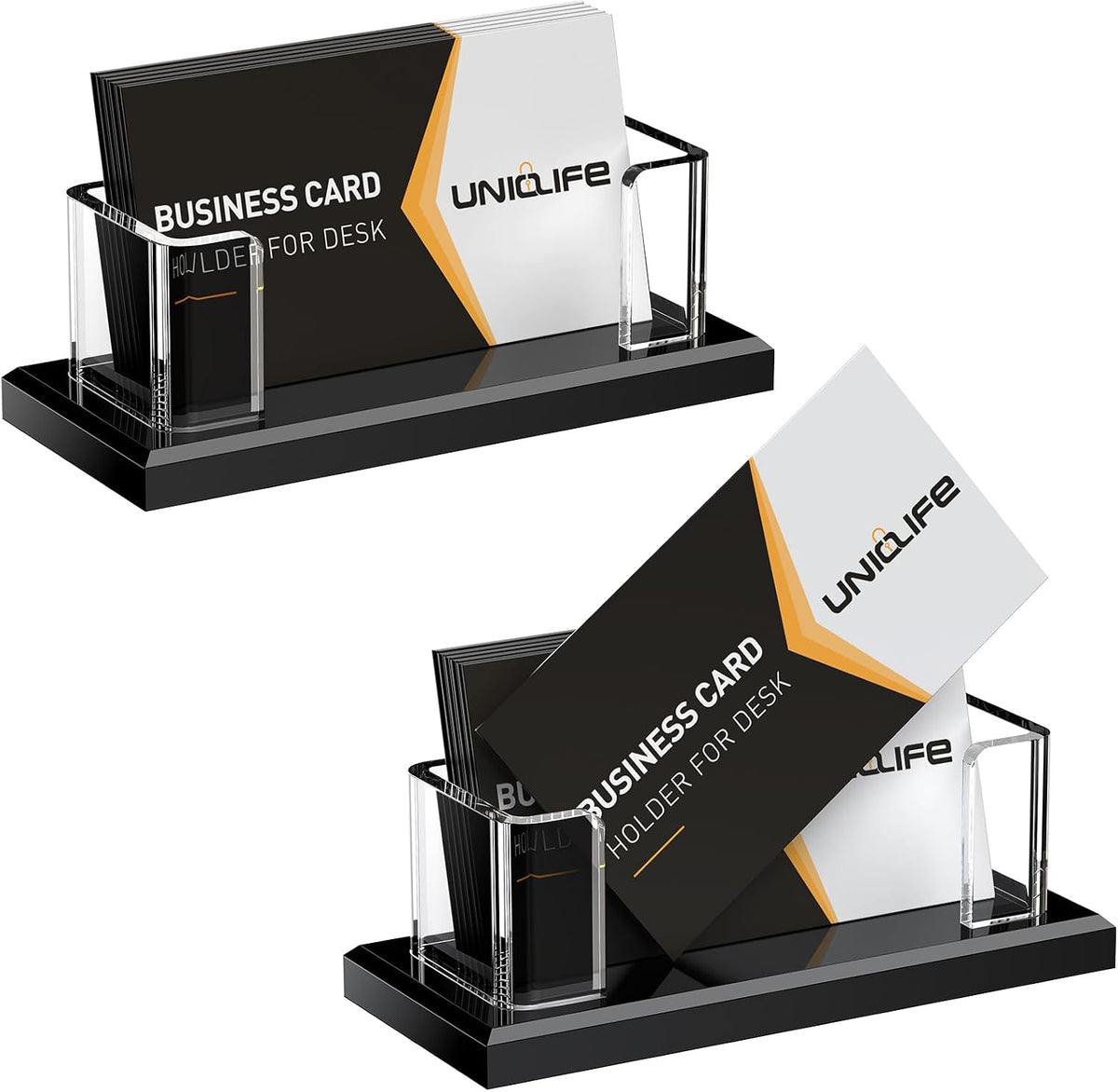 Acrylic Business Card Holder for Desk 1 Slot, 60 Card Capacity
