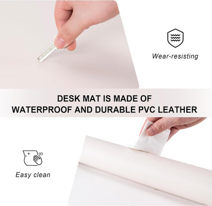 Leather Desk Pad Protector,Non-Slip Desk Pad(Black, 23.6" x 13.7")