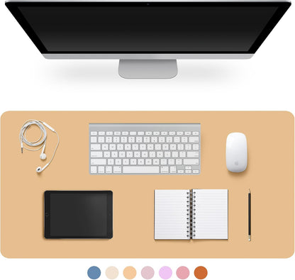 Leather Desk Pad Protector,Non-Slip Desk Pad(Black, 23.6" x 13.7")