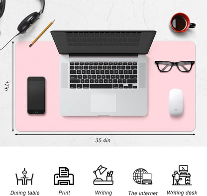 Leather Desk Pad Protector,Non-Slip Desk Pad(Black, 23.6" x 13.7")