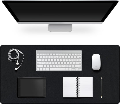 Leather Desk Pad Protector,Non-Slip Desk Pad(Black, 23.6" x 13.7")