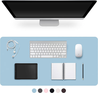 Leather Desk Pad Protector,Non-Slip Desk Pad(Black, 23.6" x 13.7")