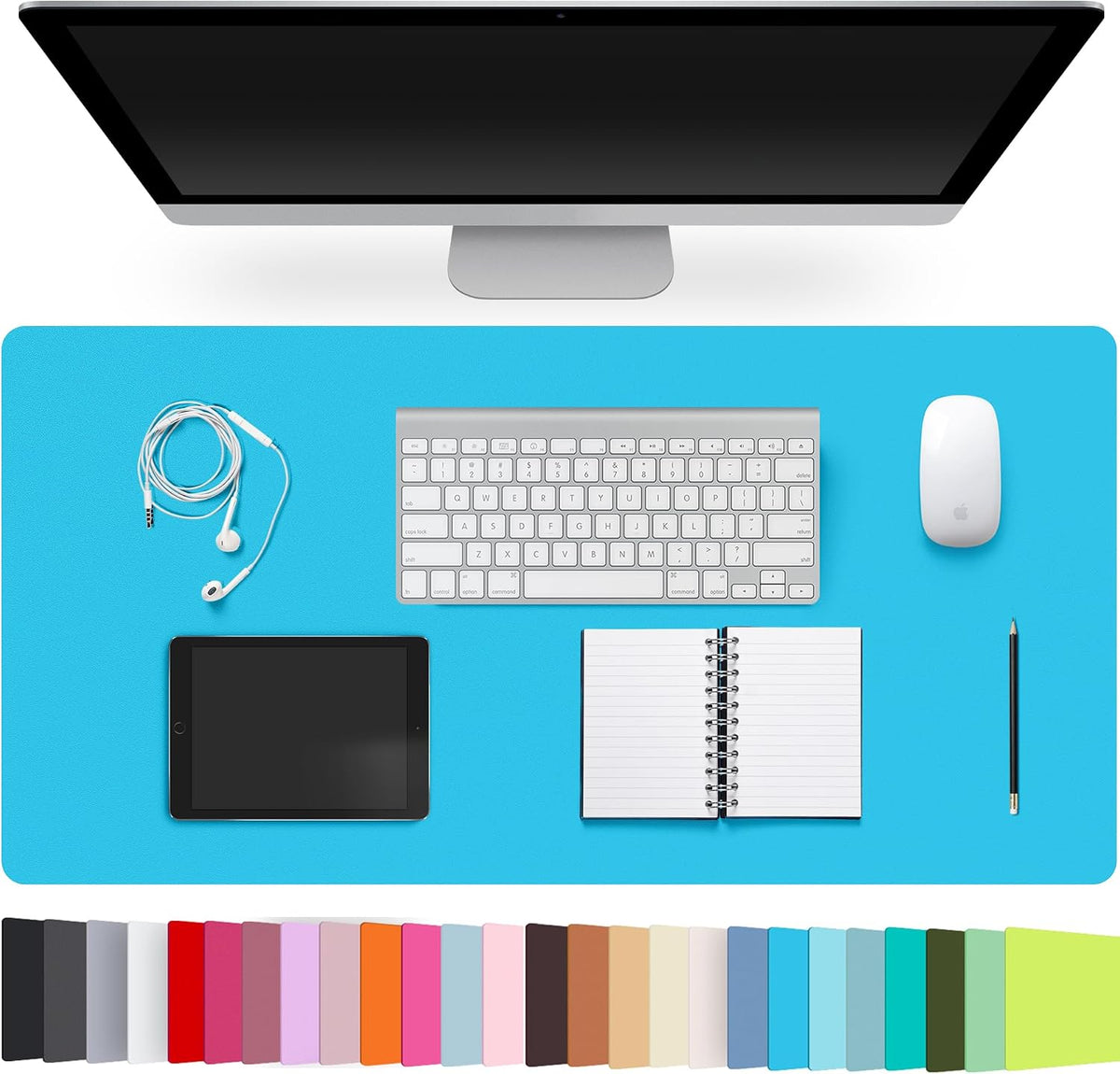Leather Desk Pad Protector,Non-Slip Desk Pad(Black, 23.6" x 13.7")