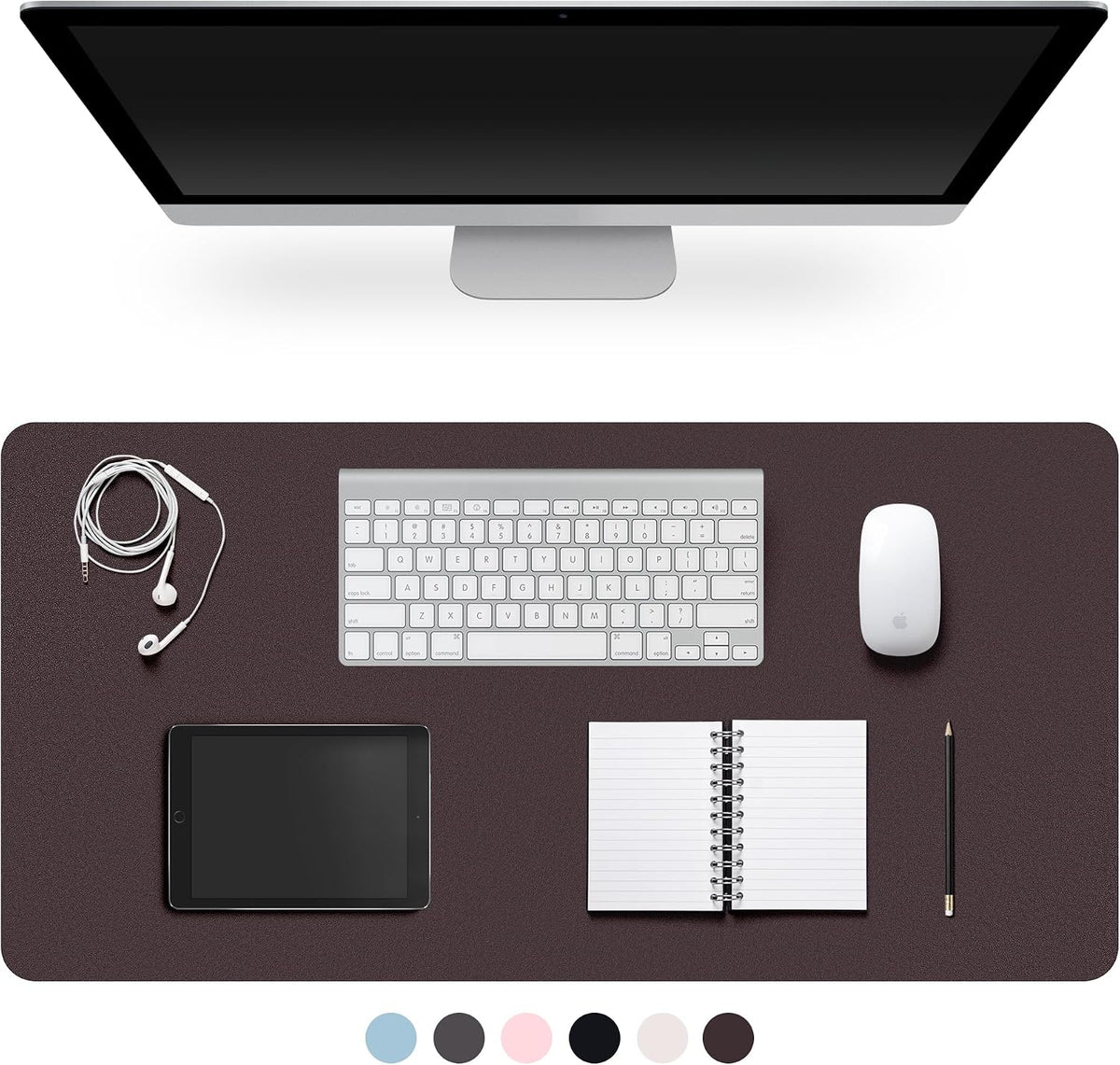 Leather Desk Pad Protector,Non-Slip Desk Pad(Black, 23.6" x 13.7")