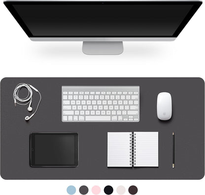 Leather Desk Pad Protector,Non-Slip Desk Pad(Black, 23.6" x 13.7")