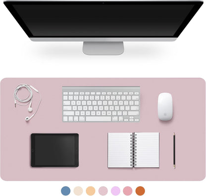 Leather Desk Pad Protector,Non-Slip Desk Pad(Black, 23.6" x 13.7")