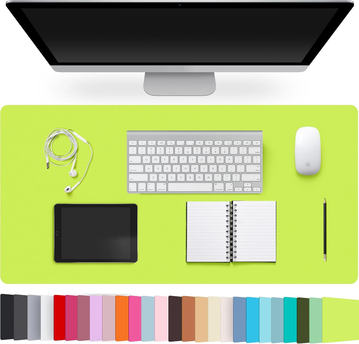 Leather Desk Pad Protector,Non-Slip Desk Pad(Black, 23.6" x 13.7")