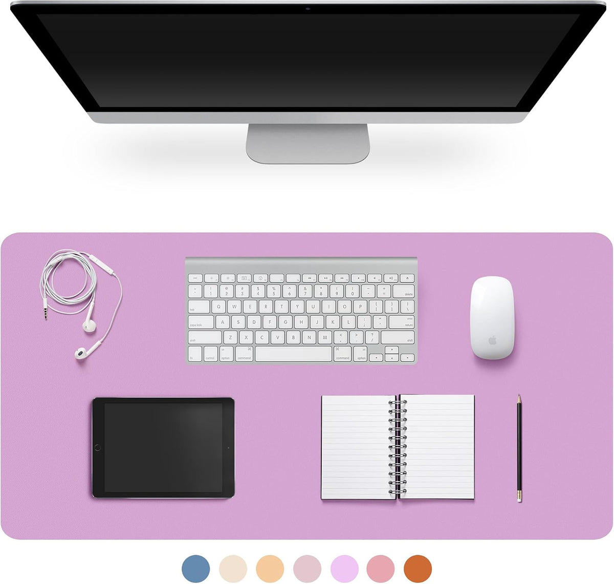 Leather Desk Pad Protector,Non-Slip Desk Pad(Black, 23.6" x 13.7")
