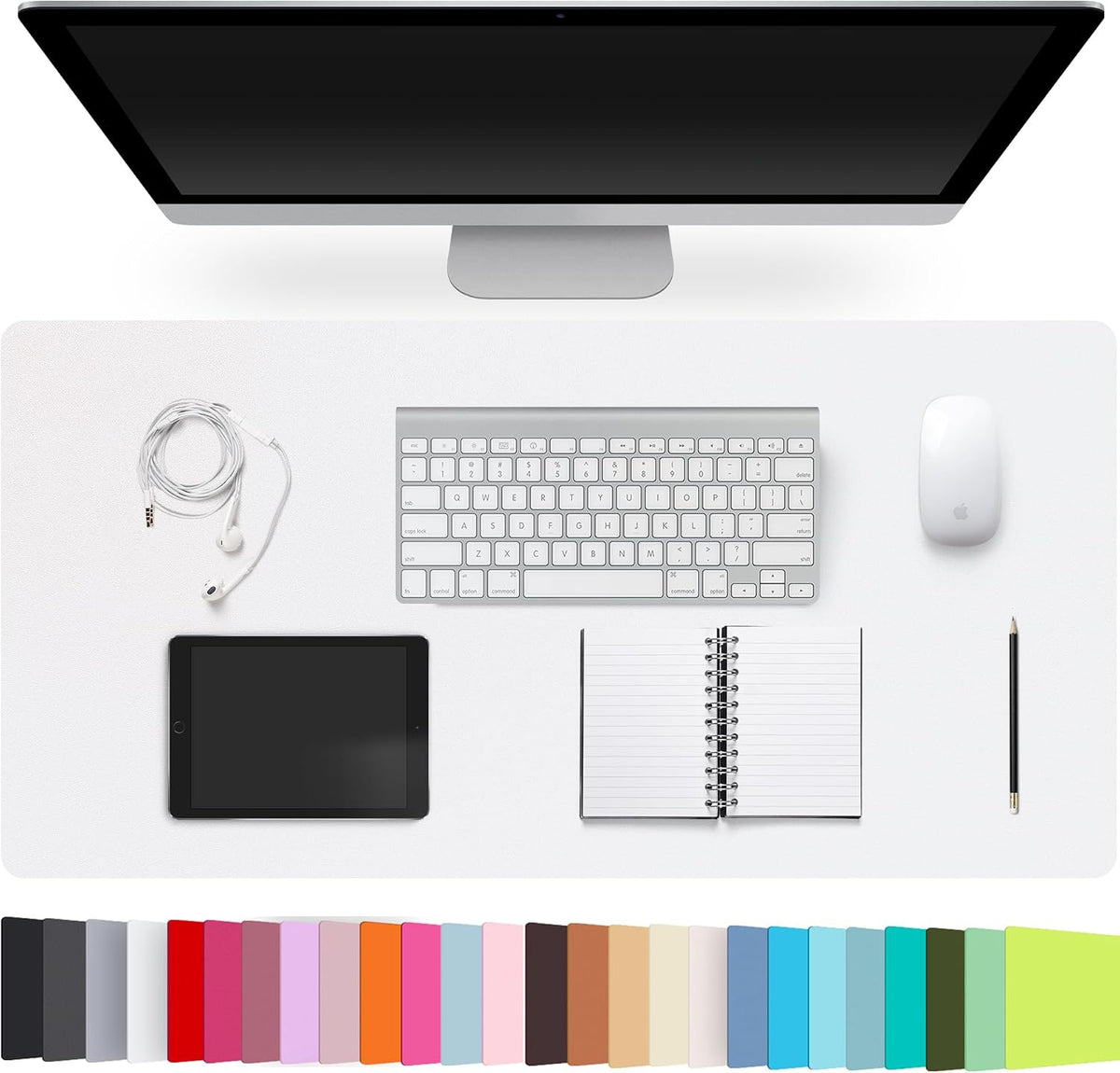 Leather Desk Pad Protector,Non-Slip Desk Pad(Black, 23.6" x 13.7")