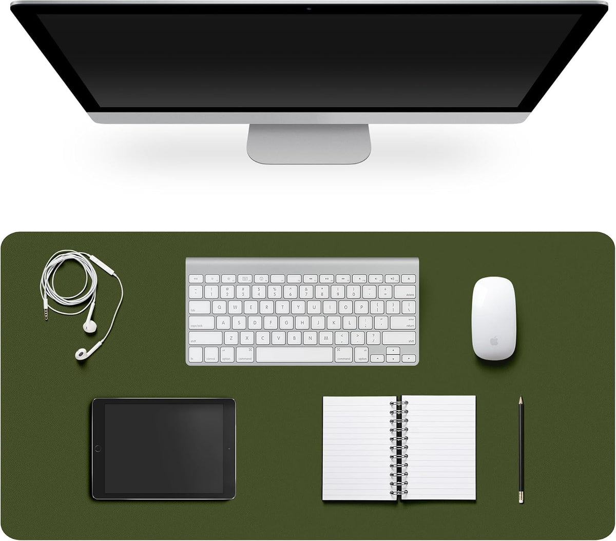 Leather Desk Pad Protector,Non-Slip Desk Pad(Black, 23.6" x 13.7")