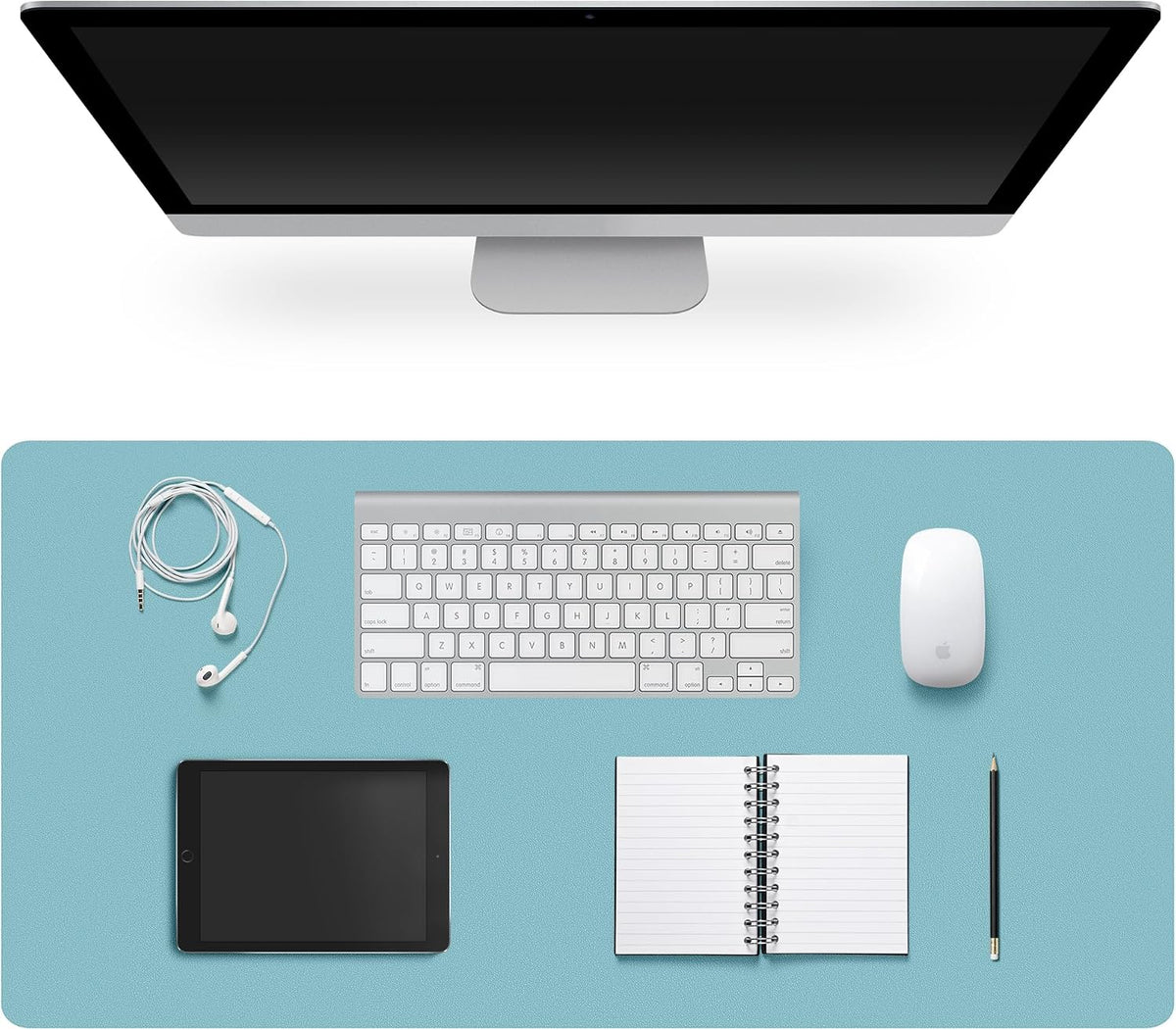 Leather Desk Pad Protector,Non-Slip Desk Pad(Black, 23.6" x 13.7")