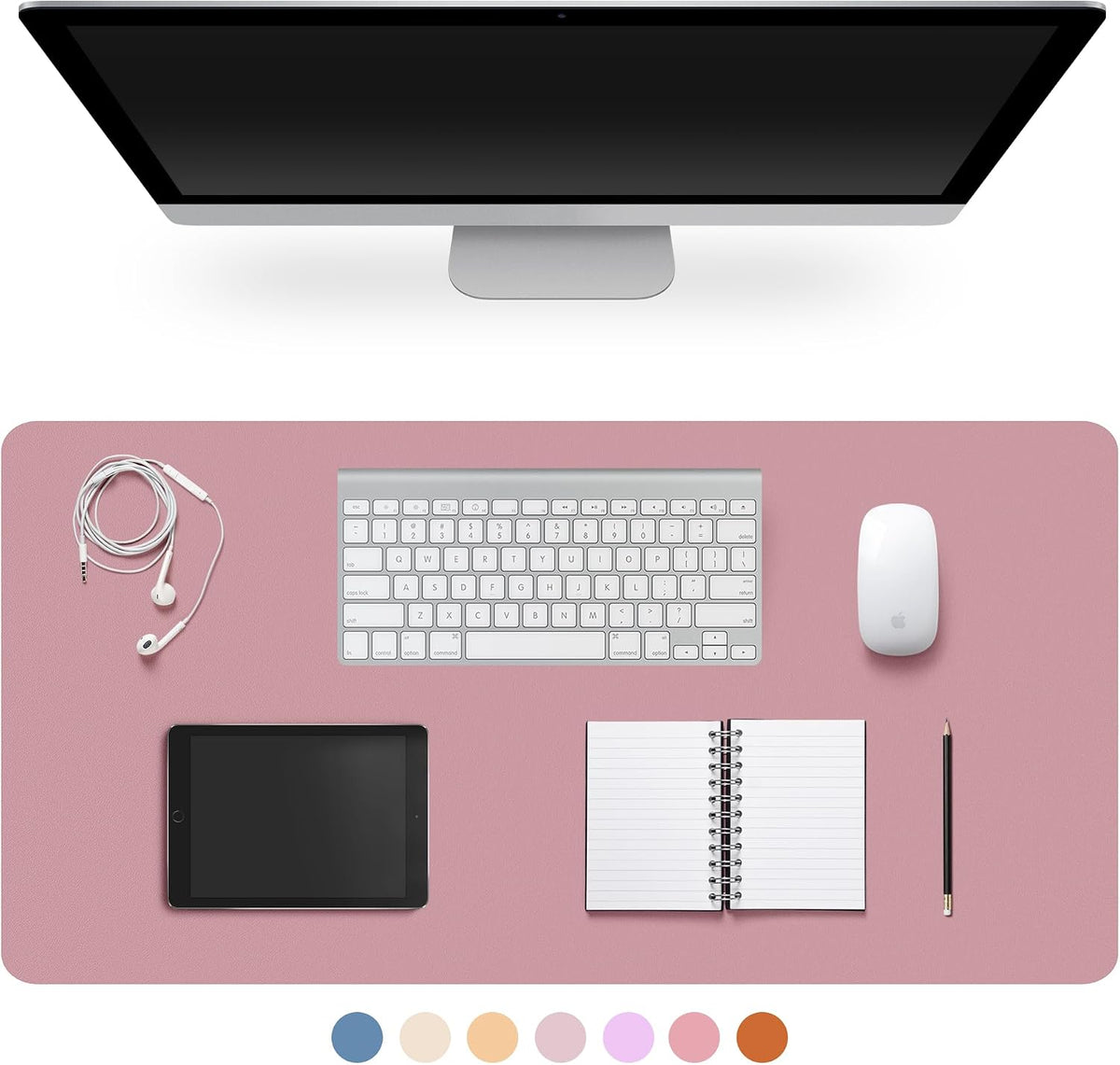 Leather Desk Pad Protector,Non-Slip Desk Pad(Black, 23.6" x 13.7")