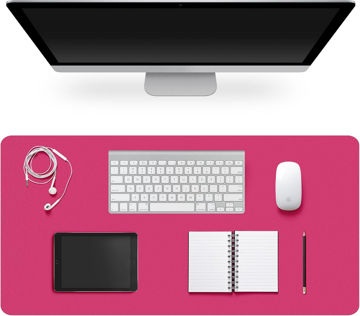 Leather Desk Pad Protector,Non-Slip Desk Pad(Black, 23.6" x 13.7")