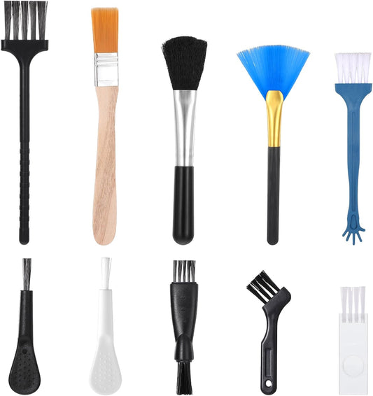 Keyboard Brush, 10 Pcs Mini Anti Static Brush Keyboard Cleaning Brushes Kit Nylon Dust Cleaning Brushes for Electronic Devices Computer Motherboard Fans Camera Small Space