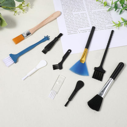 Keyboard Brush, 10 Pcs Mini Anti Static Brush Keyboard Cleaning Brushes Kit Nylon Dust Cleaning Brushes for Electronic Devices Computer Motherboard Fans Camera Small Space